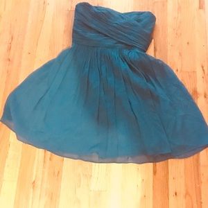 J.Crew Blue Silk strapless dress 2P prom
